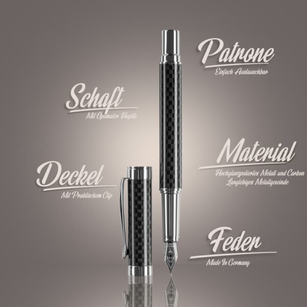 Hörner One Füllfederhalter I Edler Füller aus Carbon I Wechselbare Feder I Luxus Fountain Pen