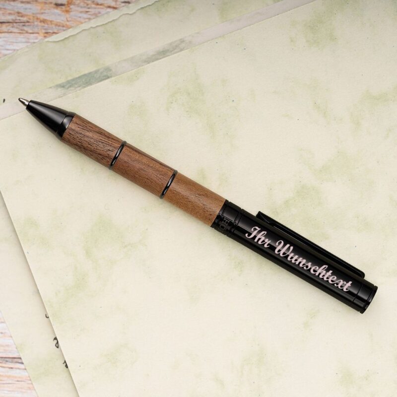 Obscurus Holzkugelschreiber aus Walnuss I Edles Desgin I Gravur