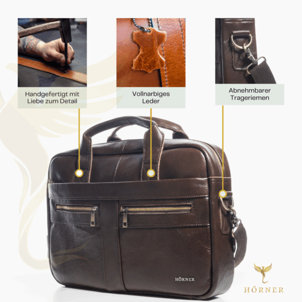 Dresden Cognac Laptoptasche I Echtes Leder