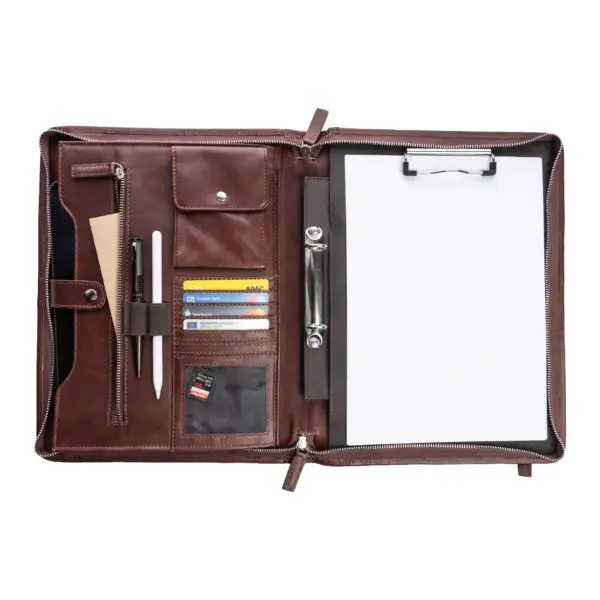 Paris Konferenzmappe Cognac DIN-A4-Ringhalter herausnehmbar Detail